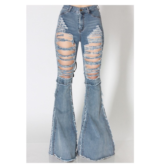 Super flare frayed Jeans - Picture 5 of 6